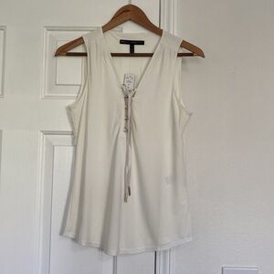 White House Black Market NWT matte jersey lace up tank.